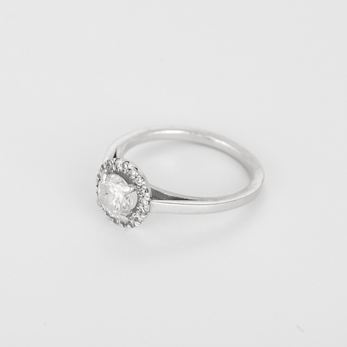 56 Élégante bague Solitaire en or blanc et diamants : 1,14 carat au total 58 Facettes DV32101-1