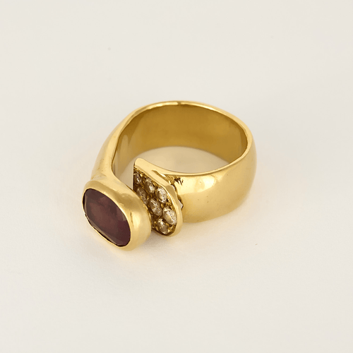 50.5 Other Bague en Or jaune 18k Rubellite  and Diamant 58 Facettes DV32445-1