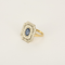45 Bague en or jaune et or gris, saphirs et diamants. Style Art Déco. 58 Facettes DV26158-14