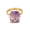 Bague cocktail en or jaune et améthyste
