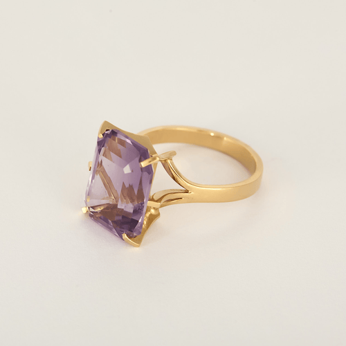Bague 60 Bague cocktail en or jaune et améthyste 58 Facettes DV32608-1