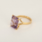 Bague cocktail en or jaune et améthyste