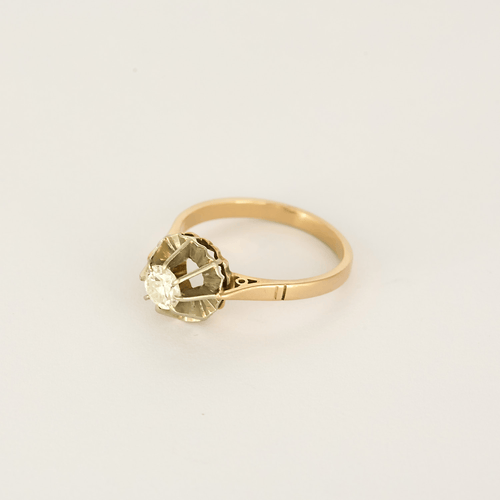 52 Bague Solitaire en or blanc, or jaune et diamant : 0,30 carat 58 Facettes DV26158-19