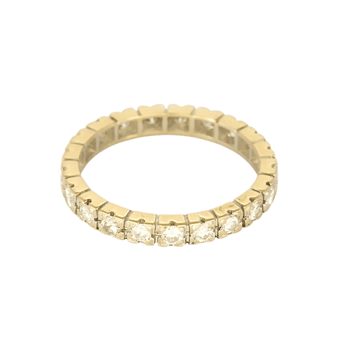 52.5 Alliance américaine en or jaune et diamants de taille brillant 58 Facettes DV26158-28