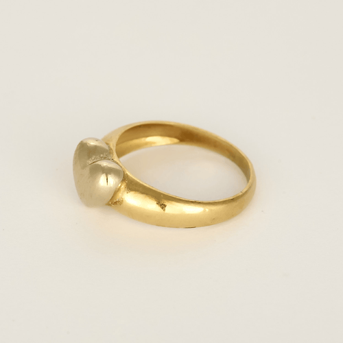 56 Élégante bague en or jaune et or blanc à motif de coeur 58 Facettes DV31450-44