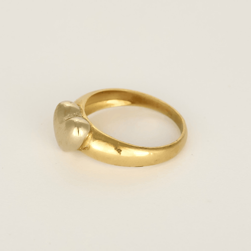 56 Élégante bague en or jaune et or blanc à motif de coeur 58 Facettes DV31450-44