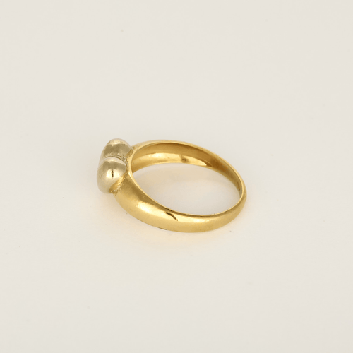 56 Élégante bague en or jaune et or blanc à motif de coeur 58 Facettes DV31450-44