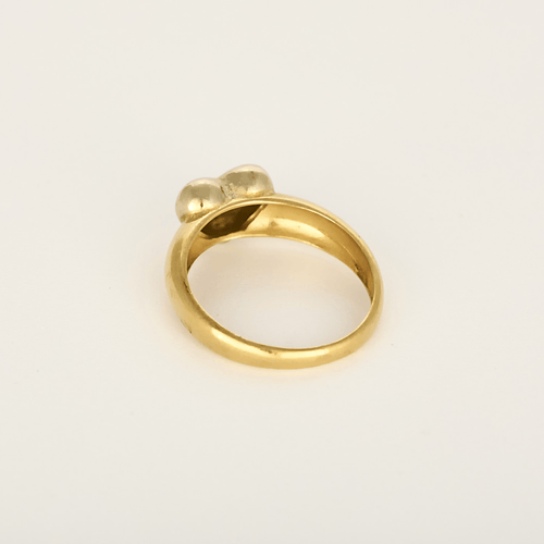 56 Élégante bague en or jaune et or blanc à motif de coeur 58 Facettes DV31450-44