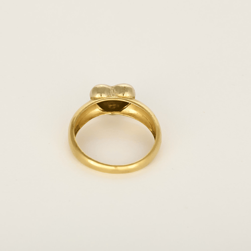 56 Élégante bague en or jaune et or blanc à motif de coeur 58 Facettes DV31450-44