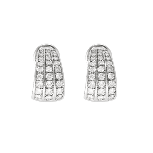 Élégantes boucles d'oreilles en or blanc et diamants : 1 carat 58 Facettes DV31450-47