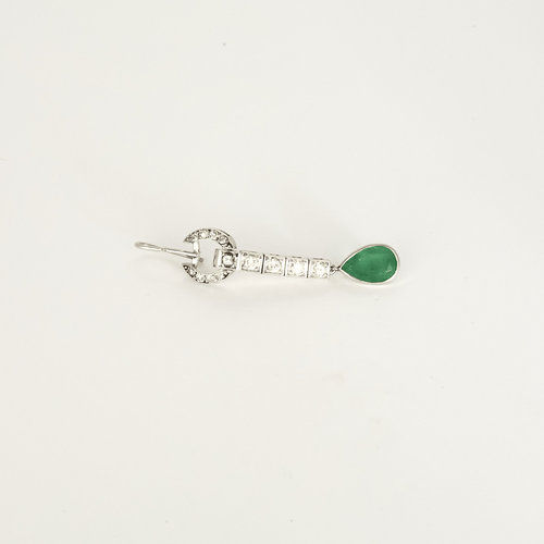 Boucles d'oreilles Platine Emeraude and Diamant 58 Facettes DV26158-18