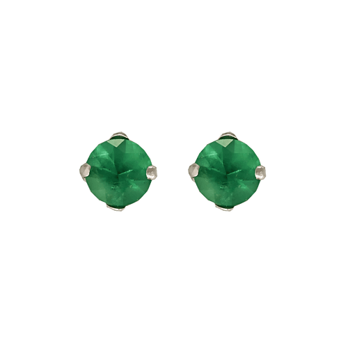 Boucles d'oreilles en Or blanc 18k Emeraude 58 Facettes DV32701-2