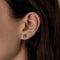 Boucles d'oreilles en Or blanc 18k Emeraude 58 Facettes DV32701-2