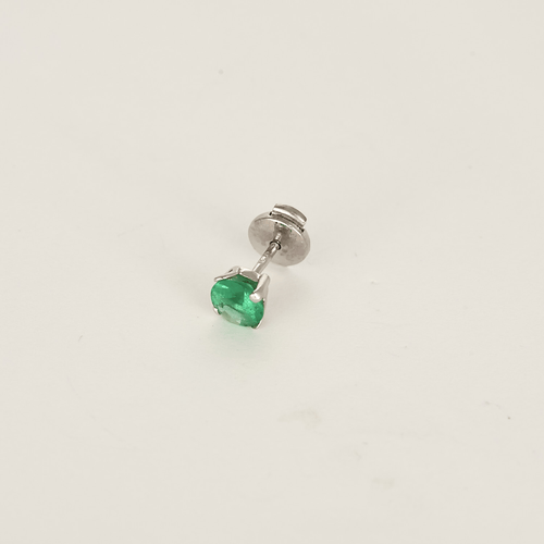 Boucles d'oreilles en Or blanc 18k Emeraude 58 Facettes DV32701-2