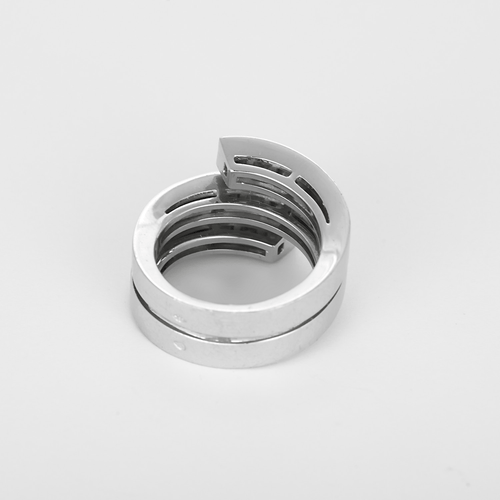 53 Cartier - Tectonique - Bague en or gris et diamants 58 Facettes DV32634-1