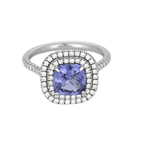 49 Tiffany - Soleste - Bague en platine, tanzanite et diamants 58 Facettes DV1927-5