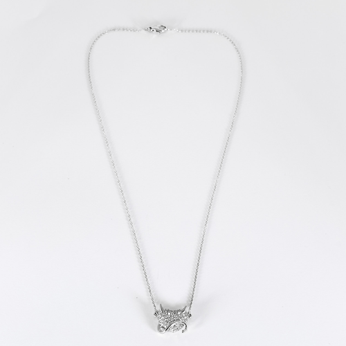 Élégant collier en or blanc et diamants : 1,20 carat 58 Facettes DV32552-1