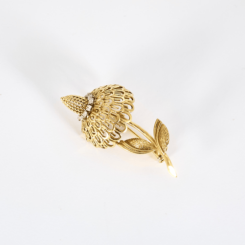 Broche Or jaune 18k et Platine Diamant 58 Facettes DV0176-2