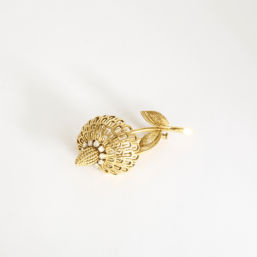 Broche Or jaune 18k et Platine Diamant 58 Facettes DV0176-2