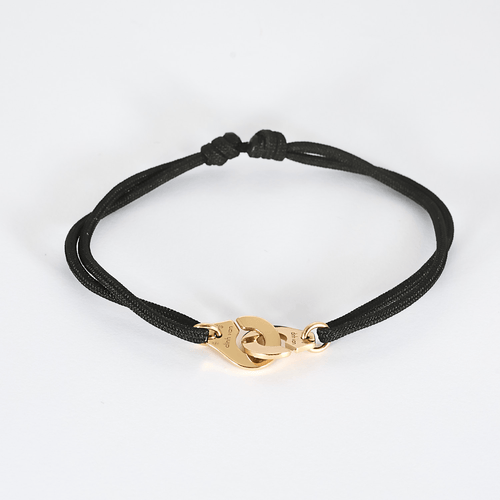Dinh Van - Bracelet Menottes R10 en or rose et cordon noir 58 Facettes DV32736-2