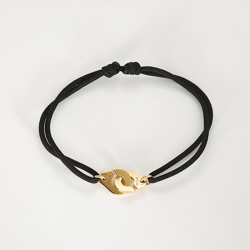 Dinh Van - Bracelet Menottes R10 en or rose et cordon noir 58 Facettes DV32736-2