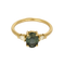 Bague en Or jaune, Saphir Teal : 1,40 carat et Diamants