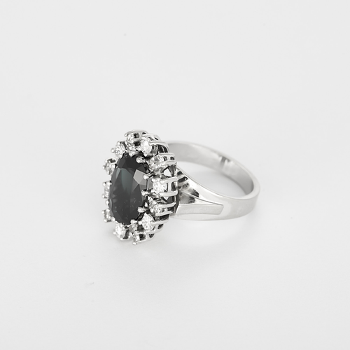Bague en Or blanc 18k Saphir and Diamant