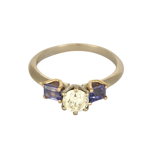Bague en Or blanc & rose 18k Diamant and Tanzanite
