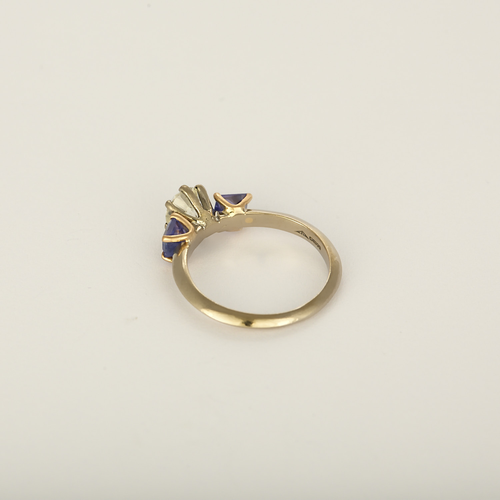 Bague en Or blanc & rose 18k Diamant and Tanzanite