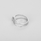 Bague en or gris double jonc et diamant