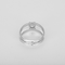 Bague en or gris double jonc et diamant