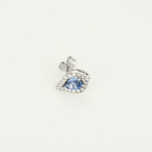 Boucles d'oreilles en Or blanc 14k Saphir and Diamant 58 Facettes DV32473-1