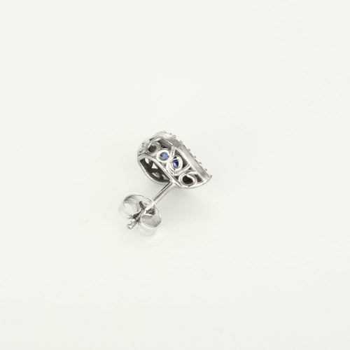 Boucles d'oreilles en Or blanc 14k Saphir and Diamant 58 Facettes DV32473-1