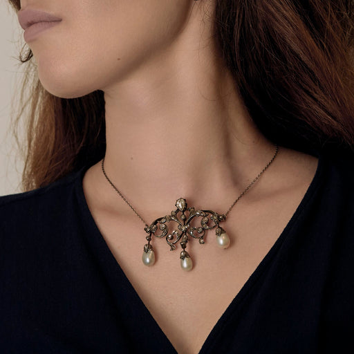 Collier Collier Or blanc 18k et Argent 58 Facettes DV3323-2