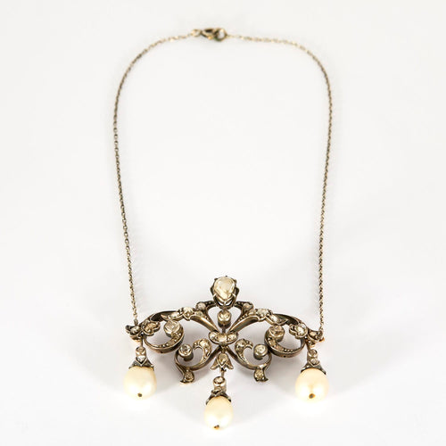 Collier Or blanc 18k et Argent 58 Facettes DV3323-2