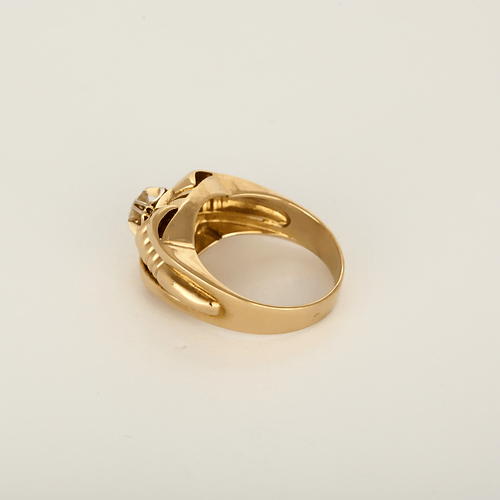 55 Bague type "tank" en or rose et diamant 0.20 carat environ 58 Facettes DV32739-4