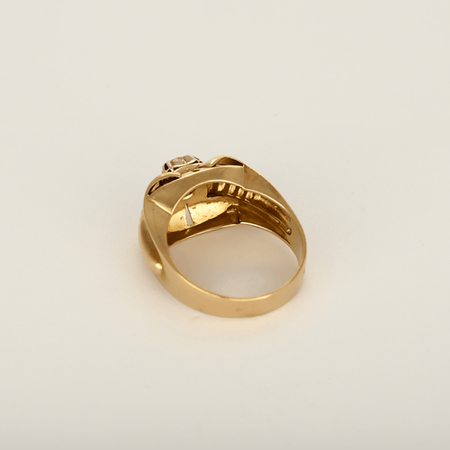 55 Bague type "tank" en or rose et diamant 0.20 carat environ 58 Facettes DV32739-4