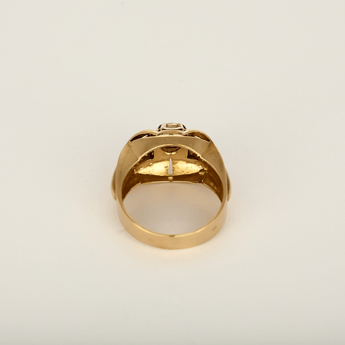 55 Bague type "tank" en or rose et diamant 0.20 carat environ 58 Facettes DV32739-4