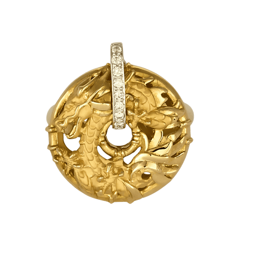 52.5 Carrera y Carrera - Shangai Mini - Bague en or jaune, or blanc et diamants 58 Facettes DV32715-3
