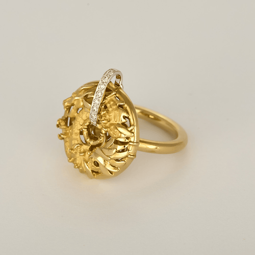 52.5 Carrera y Carrera - Shangai Mini - Bague en or jaune, or blanc et diamants 58 Facettes DV32715-3