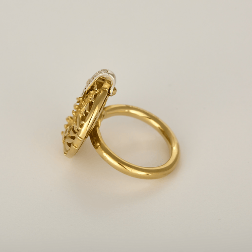 52.5 Carrera y Carrera - Shangai Mini - Bague en or jaune, or blanc et diamants 58 Facettes DV32715-3