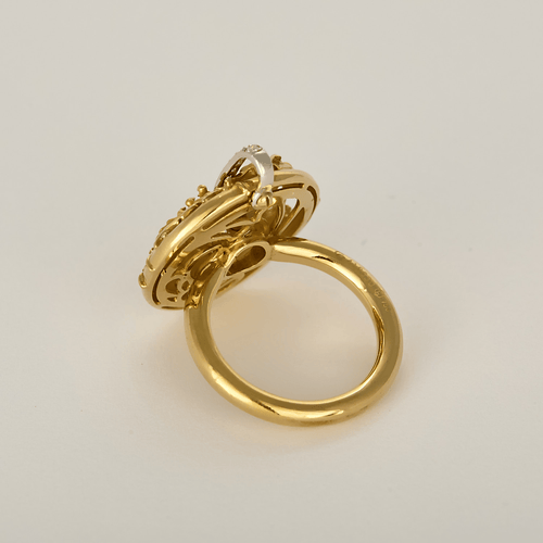 52.5 Carrera y Carrera - Shangai Mini - Bague en or jaune, or blanc et diamants 58 Facettes DV32715-3