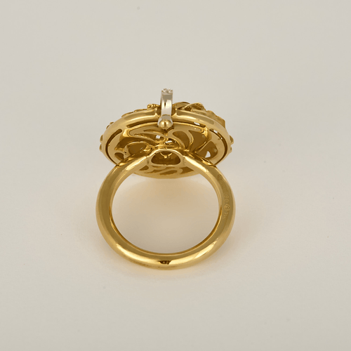 52.5 Carrera y Carrera - Shangai Mini - Bague en or jaune, or blanc et diamants 58 Facettes DV32715-3