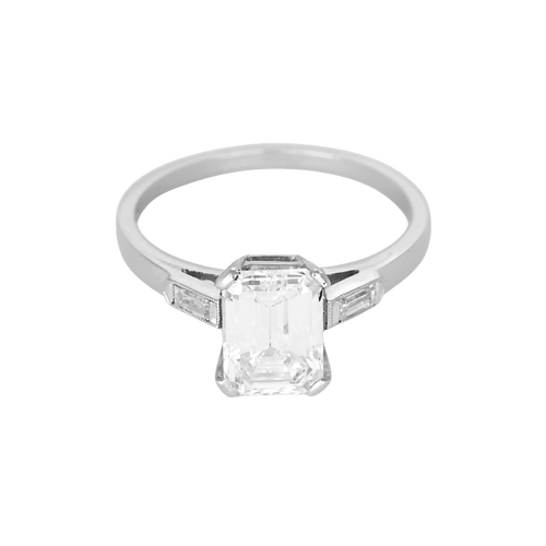 52.5 Bague Solitaire en or blanc, diamants : 1,80 carat 58 Facettes DV26158-30