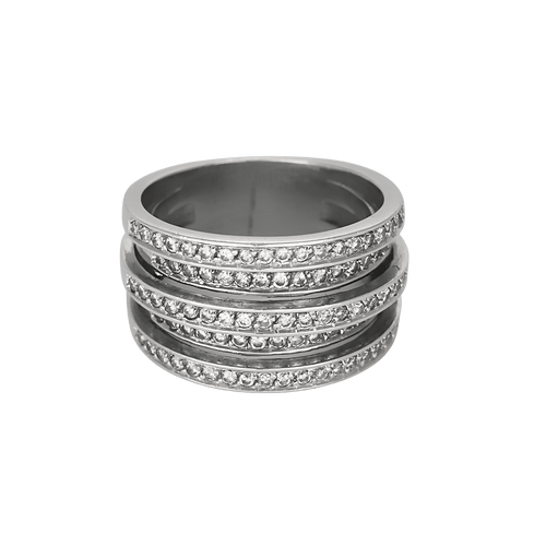 52 Élégante bague en or blanc et diamants : 0,90 carat 58 Facettes DV32729-9