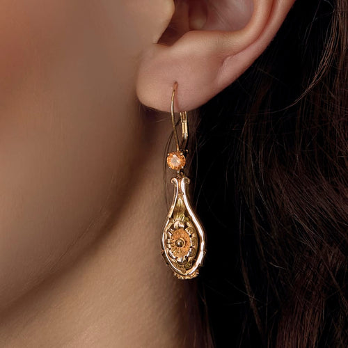 Boucles d'oreilles en Or jaune & rose 18k Saphir 58 Facettes DV0050-4