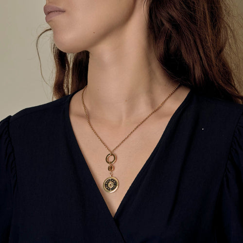 Collier Bulgari Astrale en or jaune et céramique 58 Facettes DV33076-2