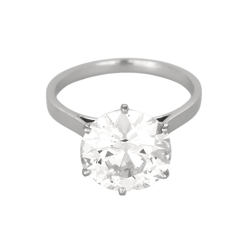 55 Bague solitaire en platine, diamant 5.02 carats environ. 58 Facettes DV32688-1