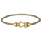 FRED - Force 10 - Moyen Modèle - Bracelet acier, manille or jaune et diamants