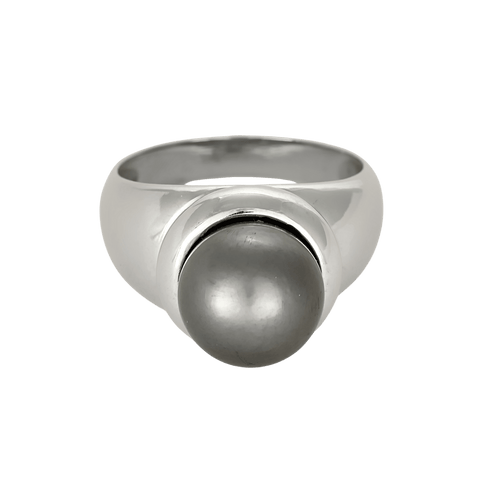 57 Bague en or blanc, perle de culture grise des mers du sud 58 Facettes DV32806-4